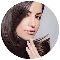 brunette with no hair problems