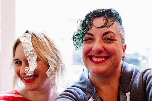 Shvonne with foil on hair