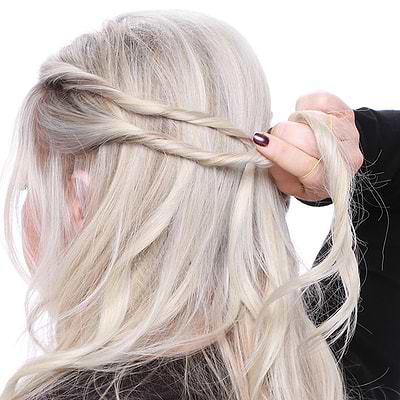 pulling curled sections back