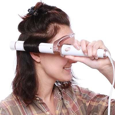 curl hair taking 1-2 inch sections