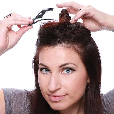 clip up the top section of hair