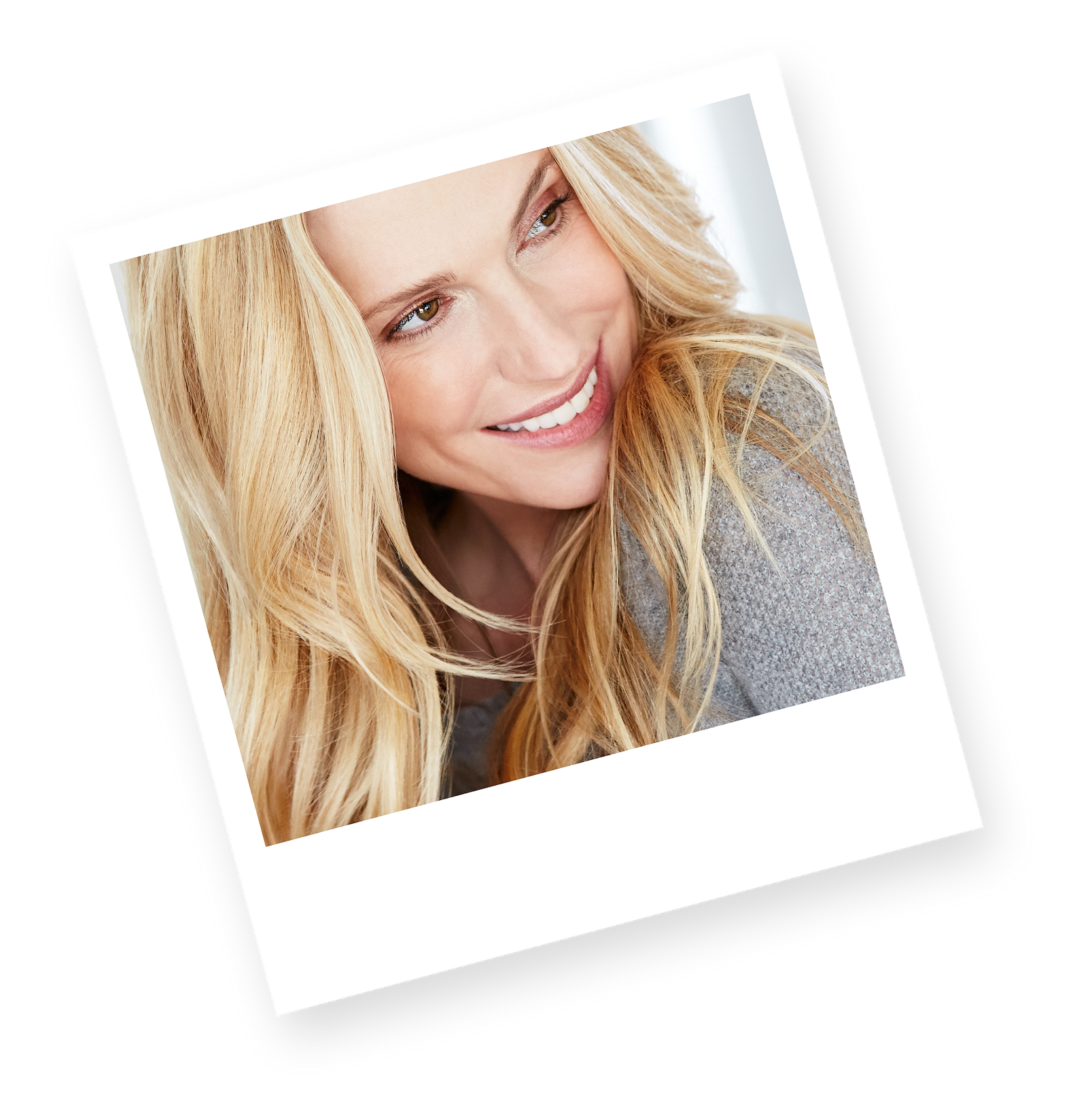 blonde woman smiling