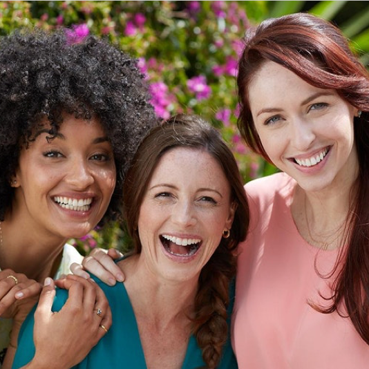 young women smiling