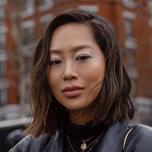 Woman with dark brown hair