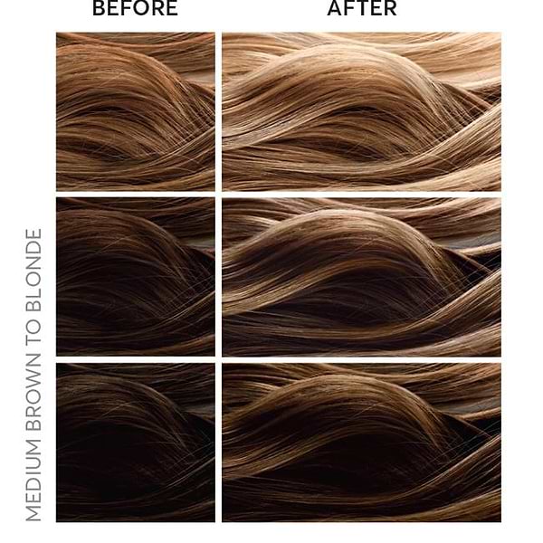 medium brown hair to blonde hair with balayage highlights