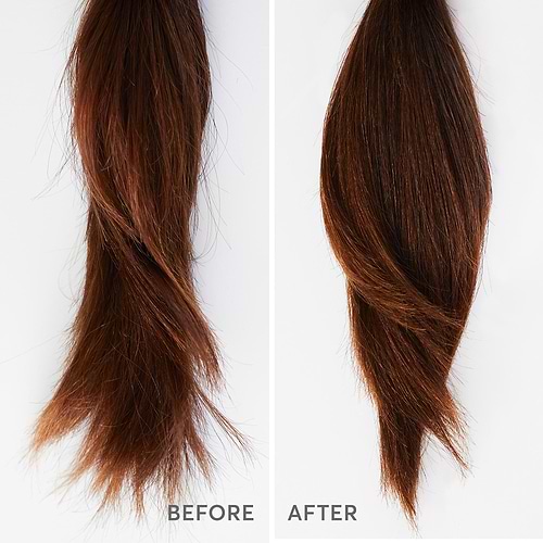 before and after of dry damaged hair