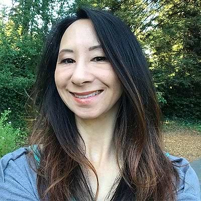 asian woman with brown hair color