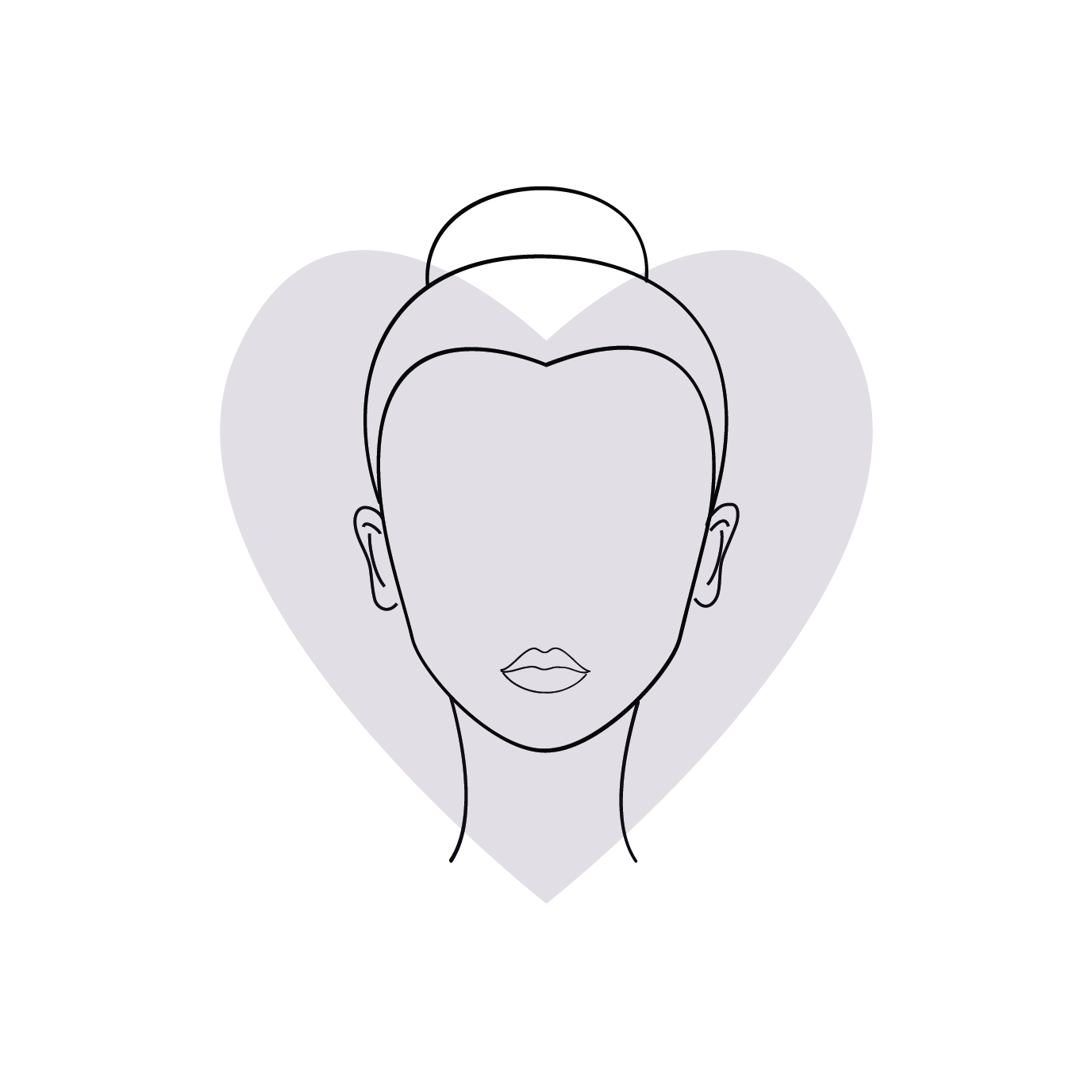 Illustration of Heart Face Shape