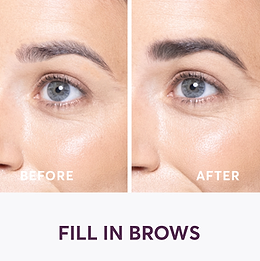 before and after of eyebrows filled in