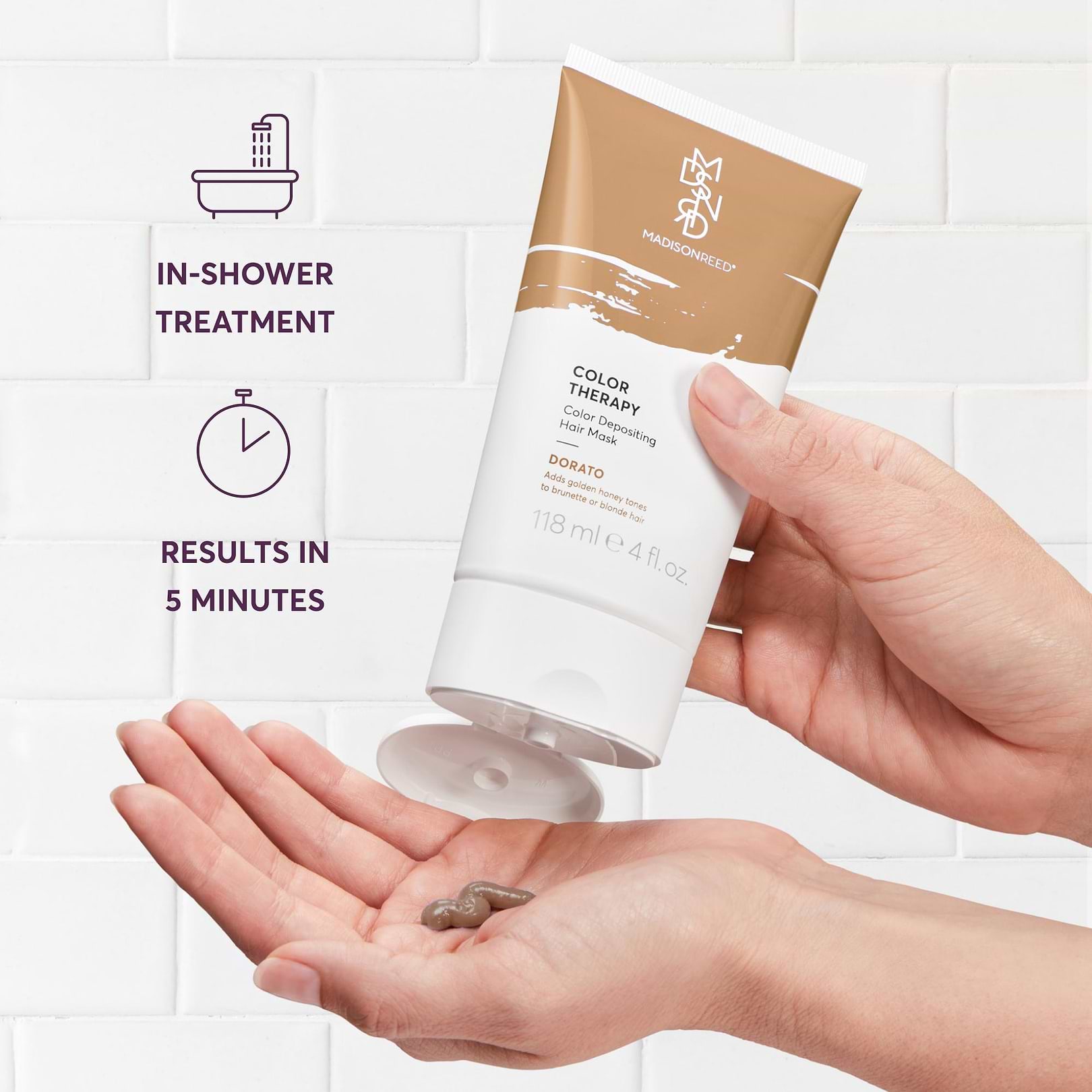 Color Therapy Dorato In-shower Treatment Results in 5 min