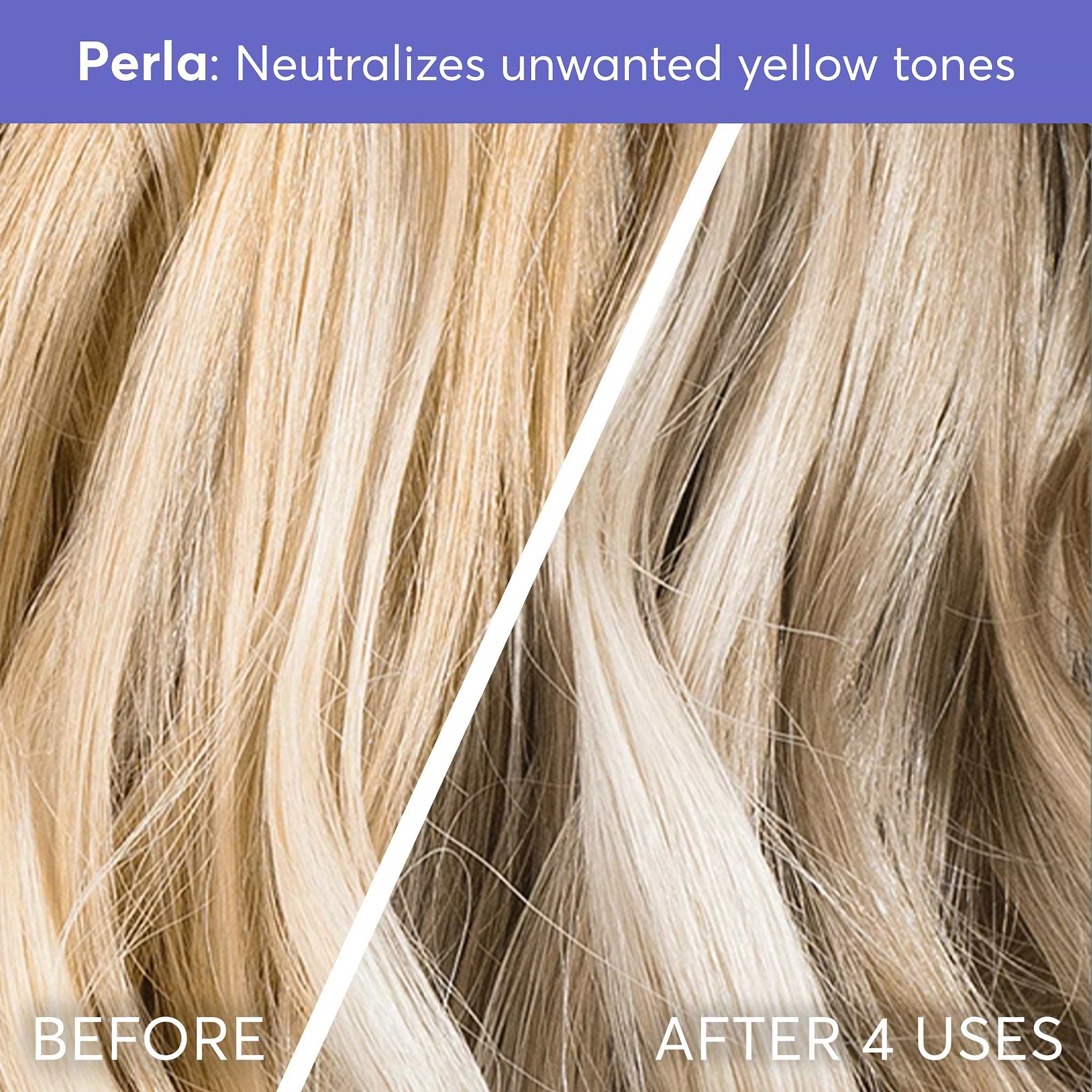 Hair color tips for blonde hair - Perla neutralizes unwanted yellow tones