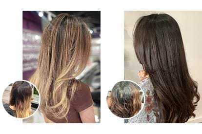 before and after highlights hair color bar photos at madison reed
