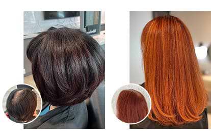 before and after photos at madison reed hair color bar results