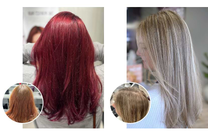 before and after photos at madison reed hair color bar