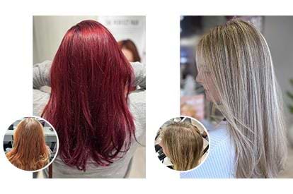 before and after photos at madison reed hair color bar results
