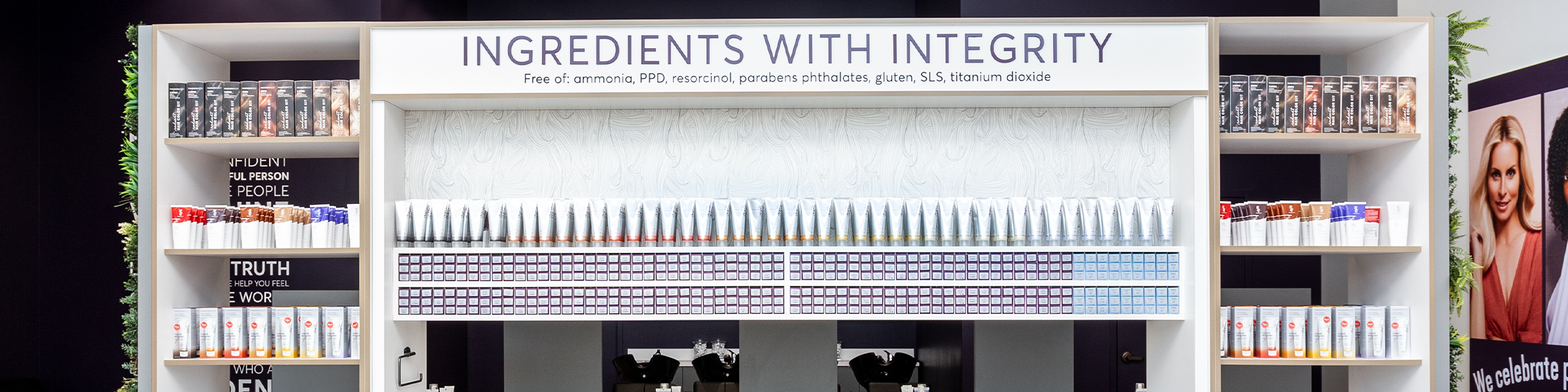 Madison Reed Hair Color Bar Ingredients with Integrity Sign