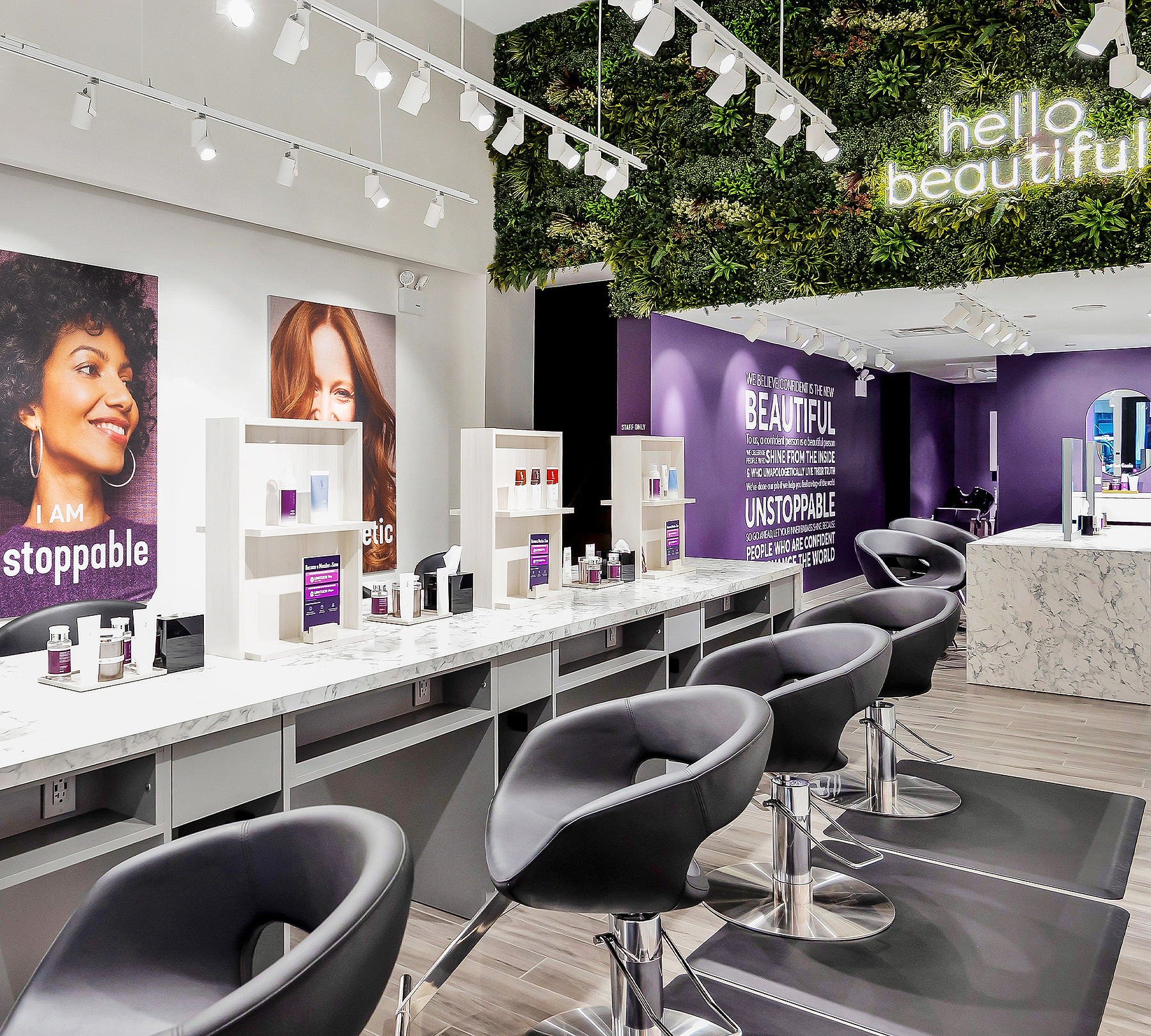 Madison Reed Hair Color Bar Salon Chairs and sinks