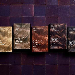 Photograph of Madison Reed Hair Color boxes for blondes, red heads, and brunettes.