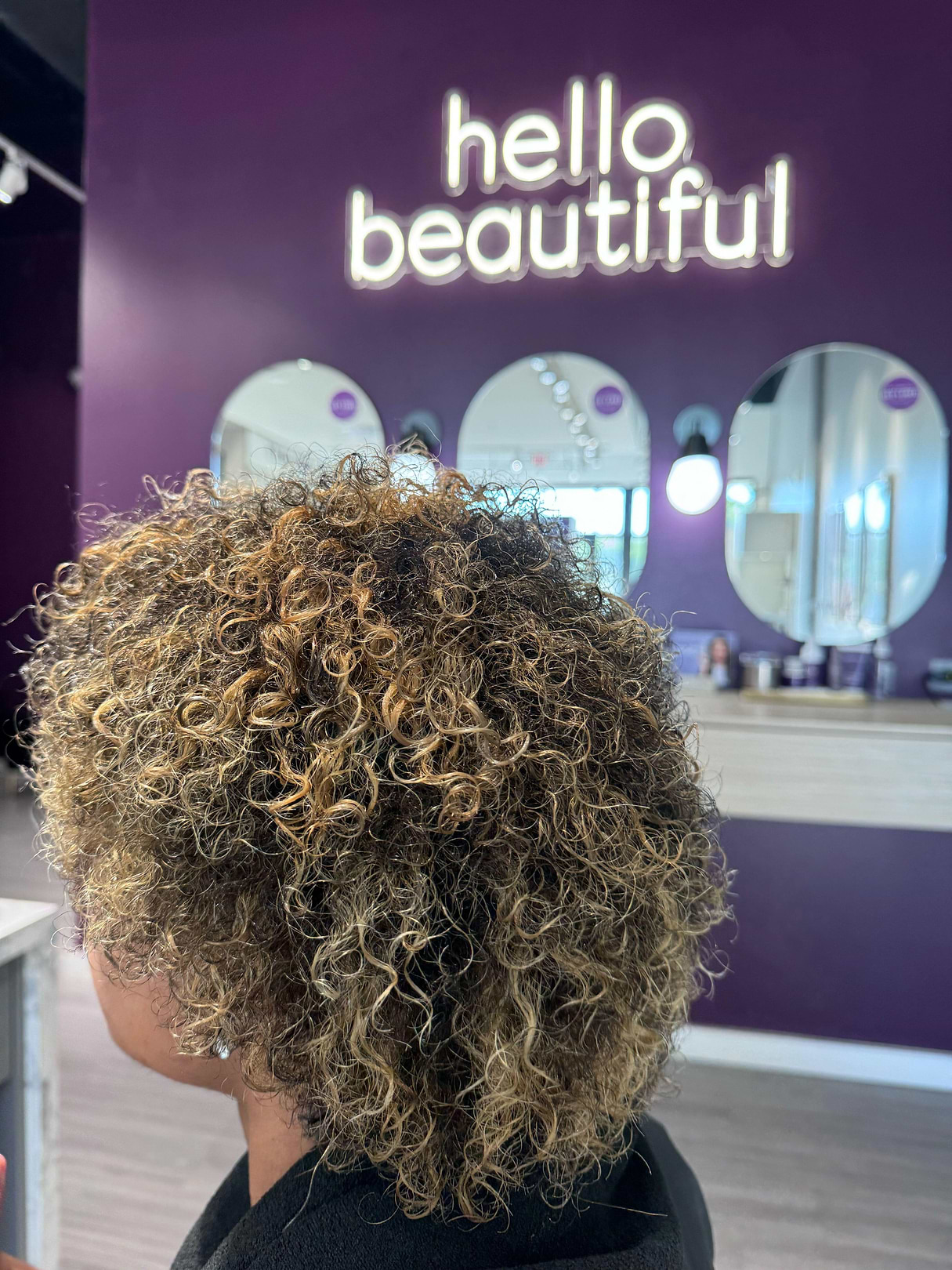 balayage on brown curly hair - madison reed hair color bar