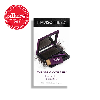 Black root touch up powder and brow filler