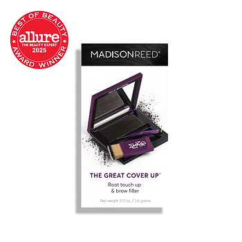 Black root touch up powder and brow filler