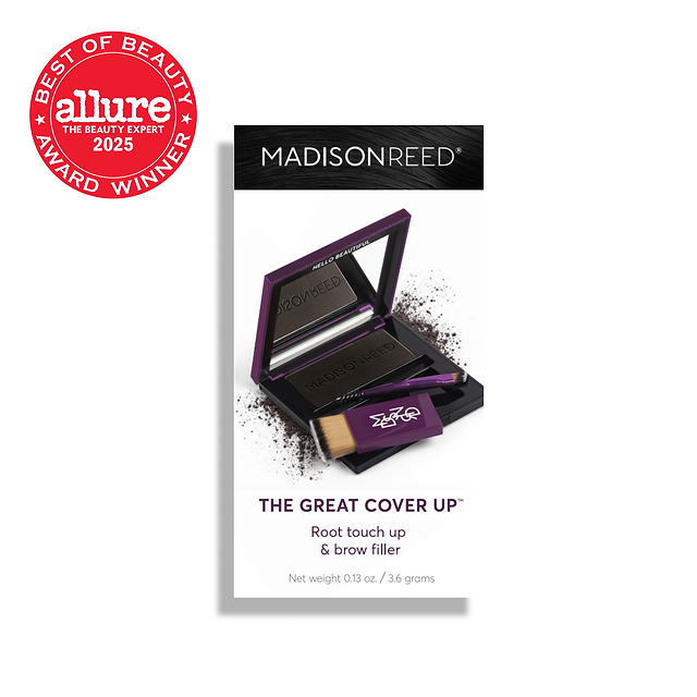 Black root touch up powder and brow filler