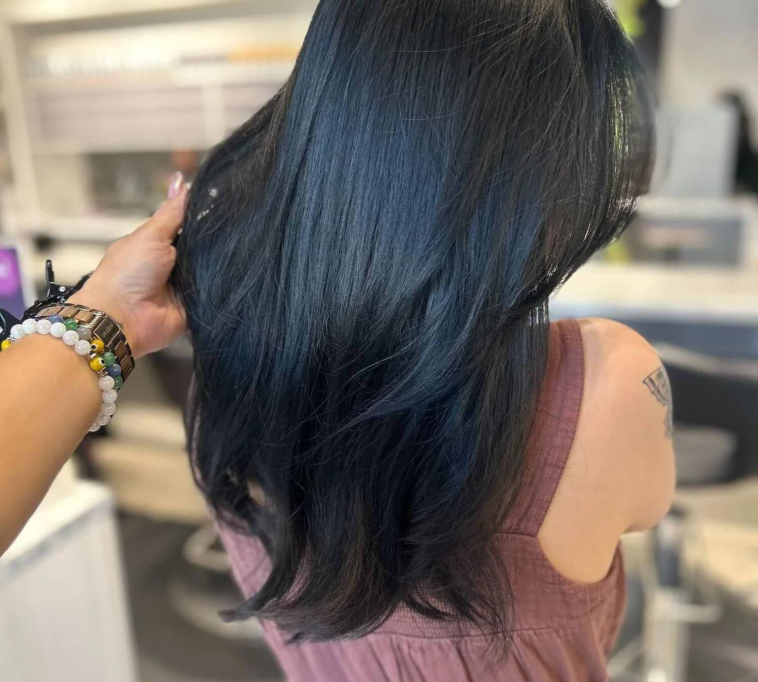 what is blue black hair madison reed