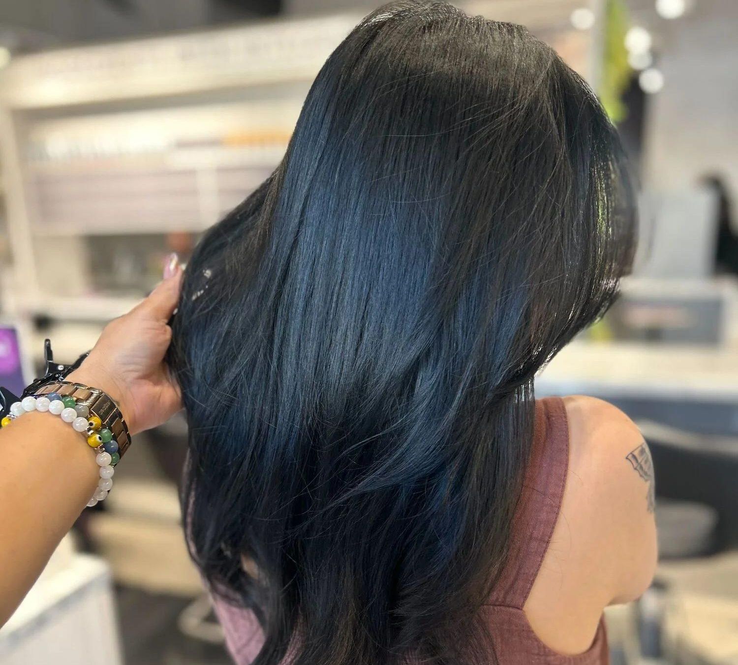 what is blue black hair madison reed