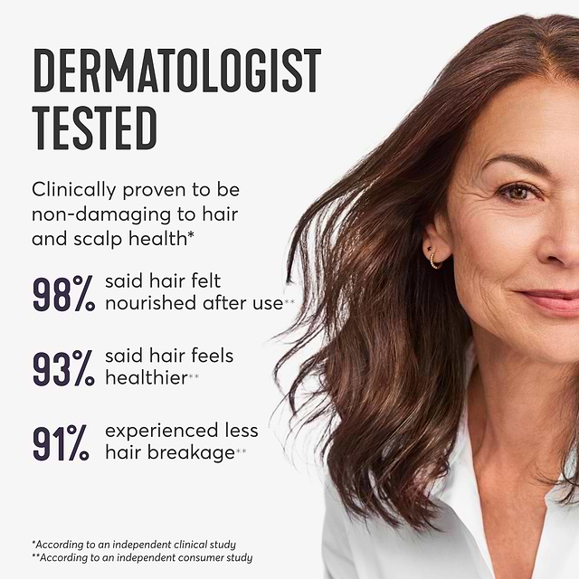 dermatologist tested and clinically proven to be non-damaging to hair and scalp health