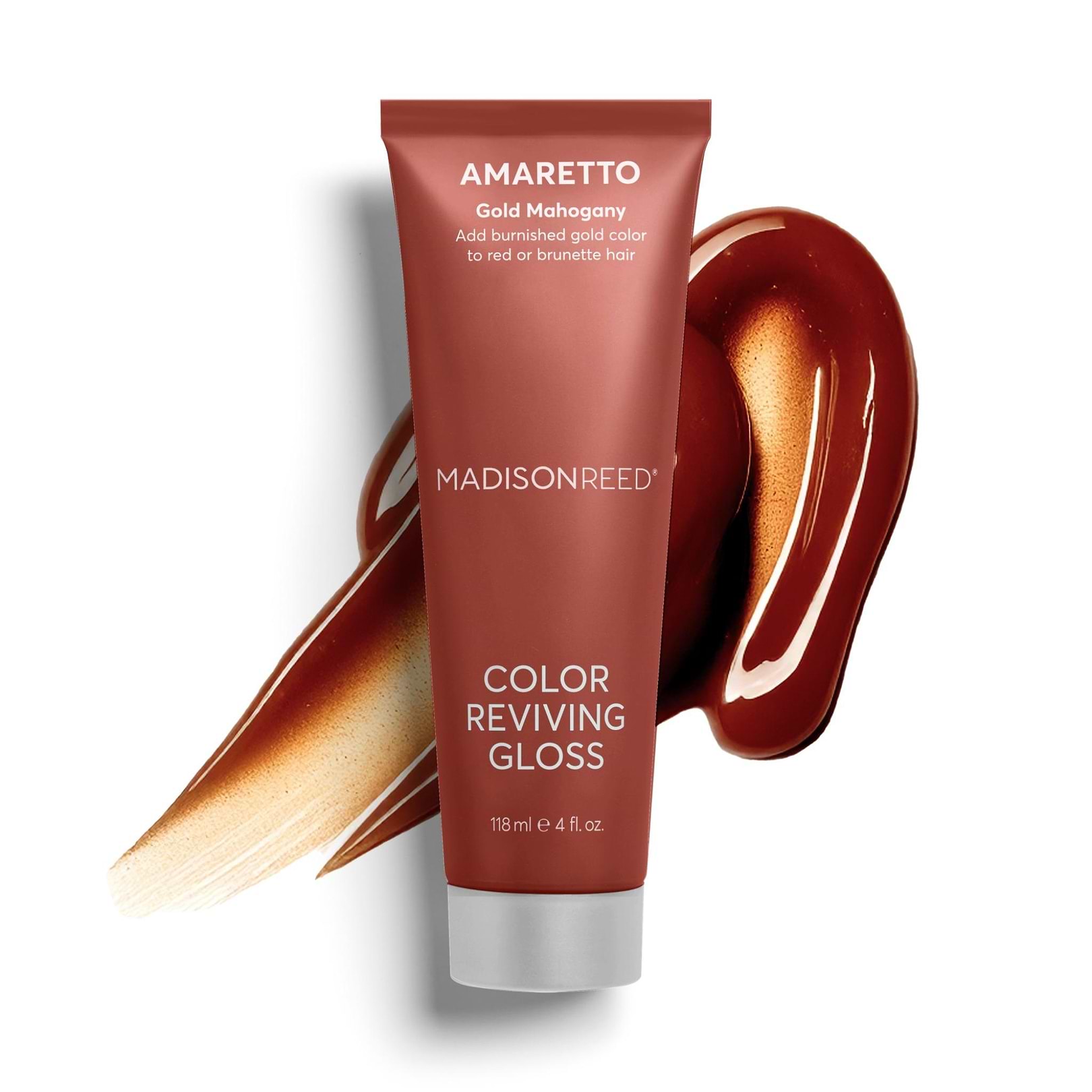 Amaretto Color Reviving Gloss adds burnished gold color to red or brunette hair