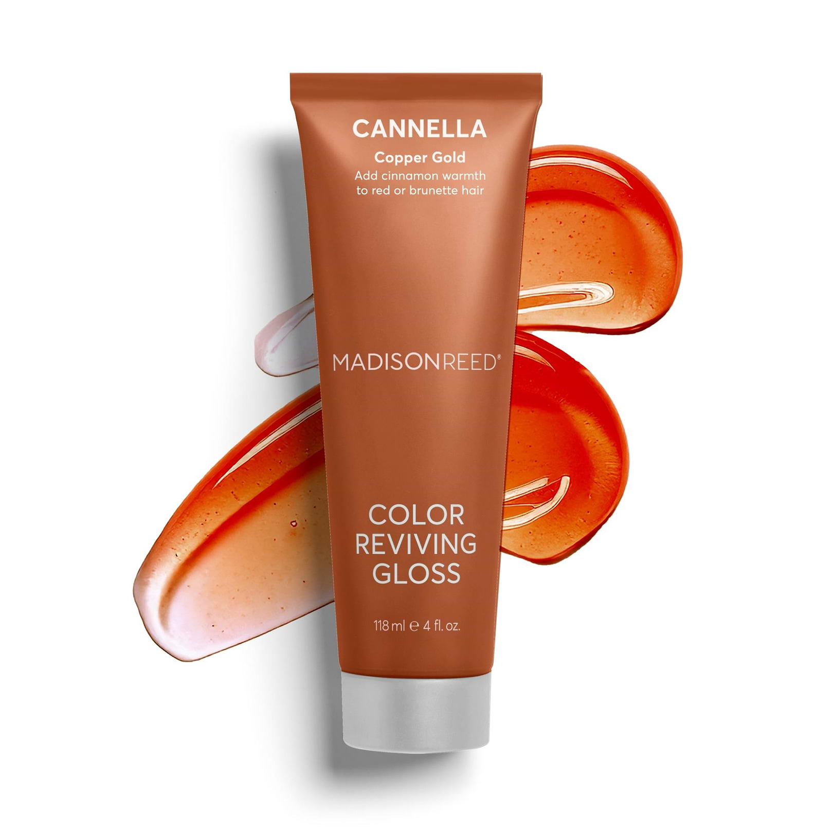 Cannella Color Reviving Gloss is semi-permanent color that adds copper tones to red or brunette hair