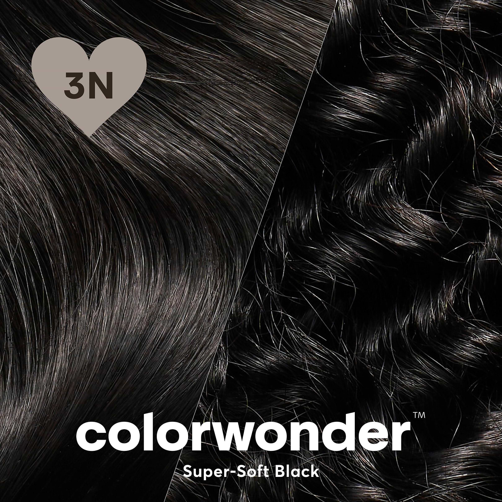colorwonder demi-permanent hair color in shade 3n super-soft black that blends grays