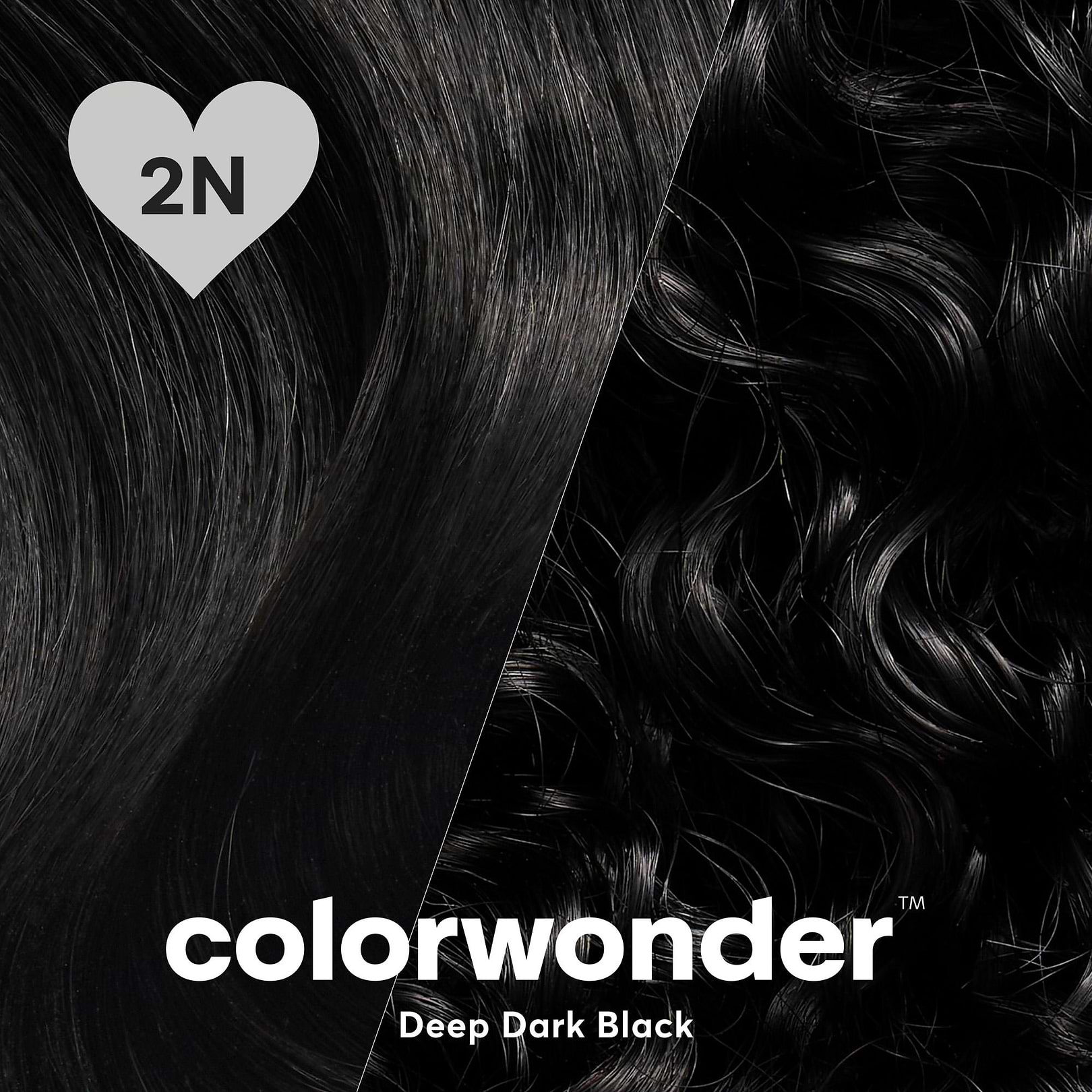 colorwonder demi-permanent hair color in shade 2n deep dark black that blends grays