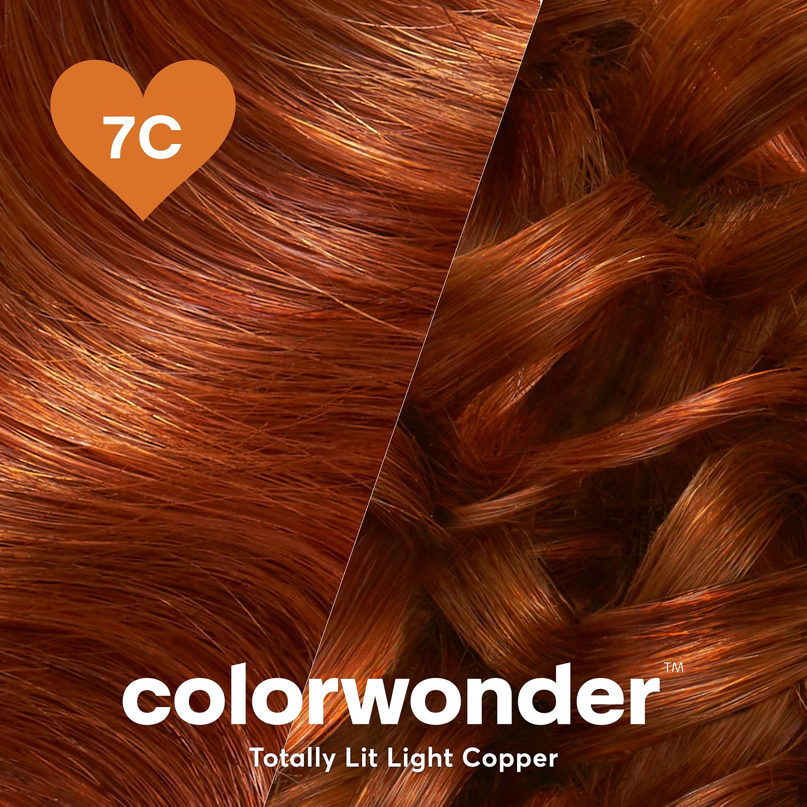 colorwonder demi-permanent hair color in shade 7c totally lit light copper