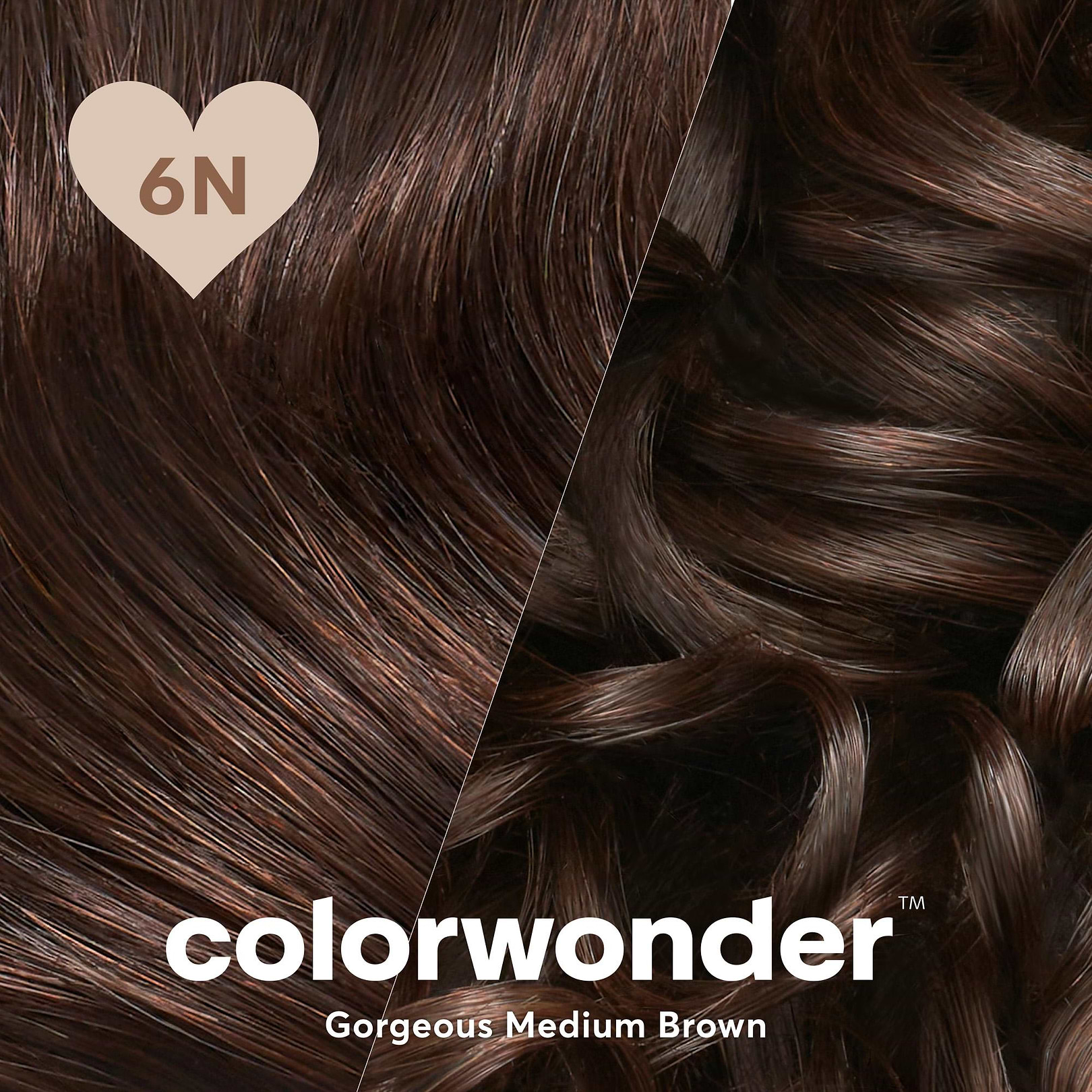 colorwonder demi-permanent hair color in shade 6n gorgeous medium brown that blends grays