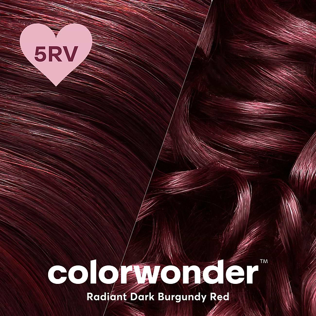 colorwonder demi-permanent hair color in shade 5rv radiant dark burgundy red