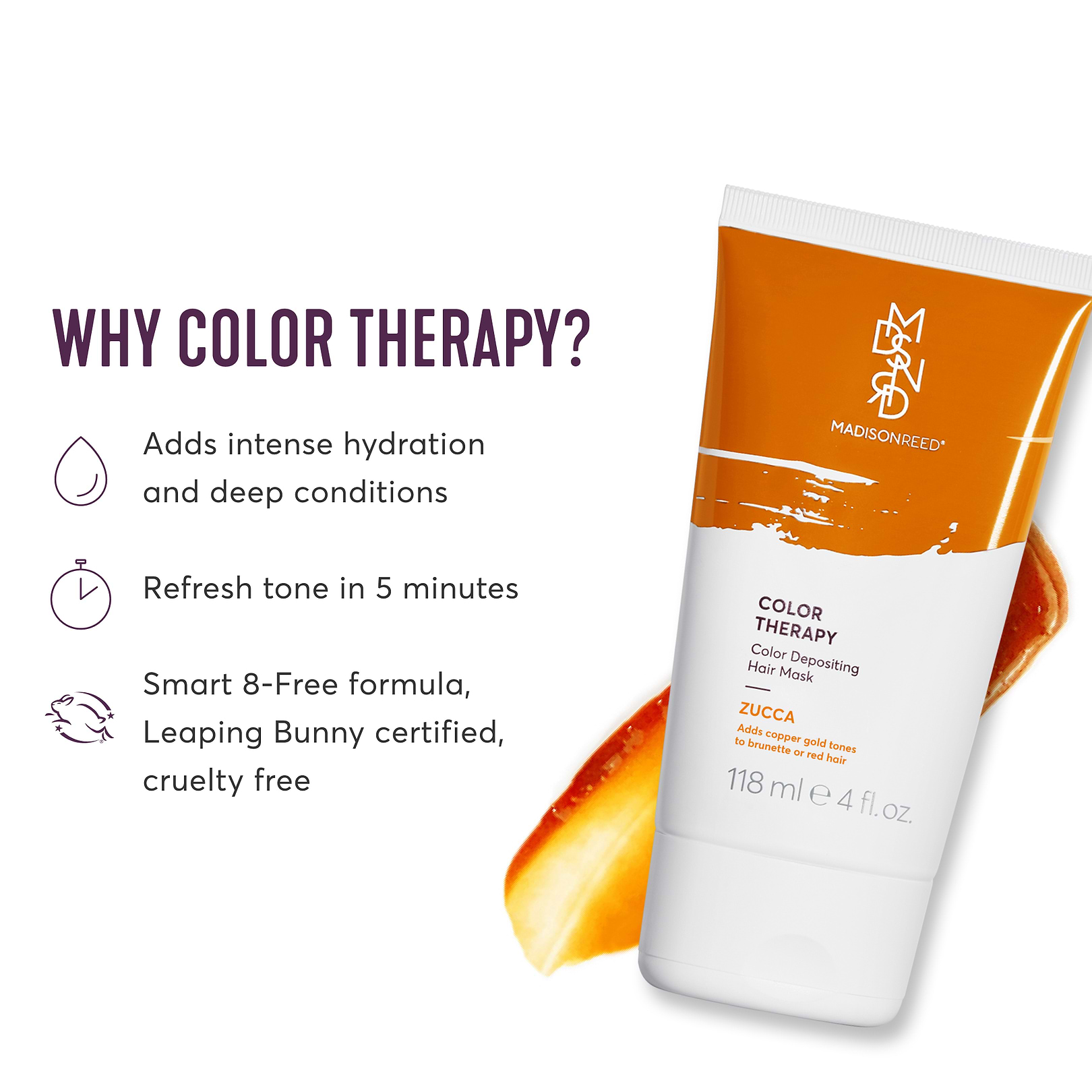 Zucca Color Therapy Hair Mask for Blonde, Brunette & Auburn Hair