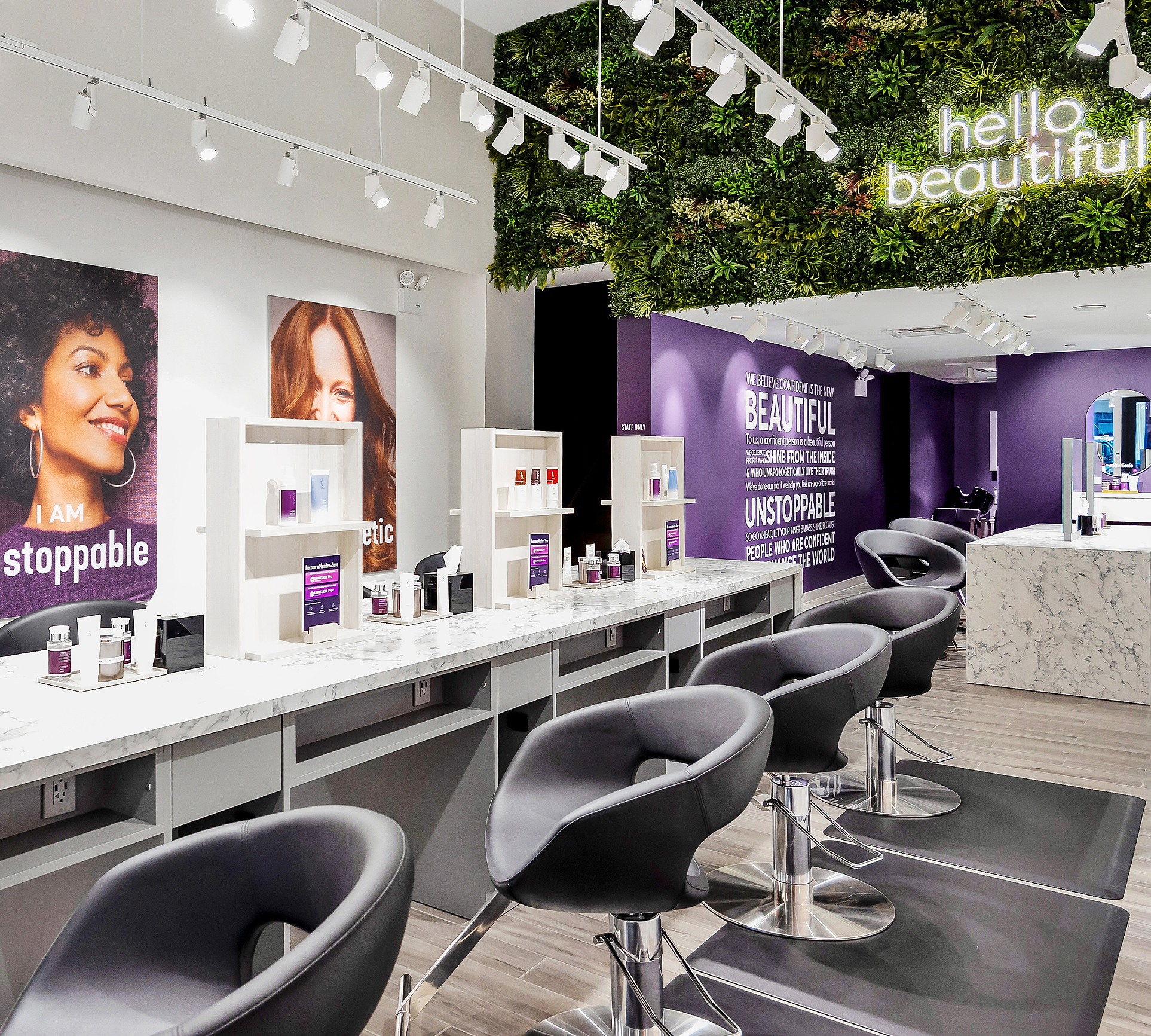 Madison Reed Hair Color Bar Salon Chairs and sinks