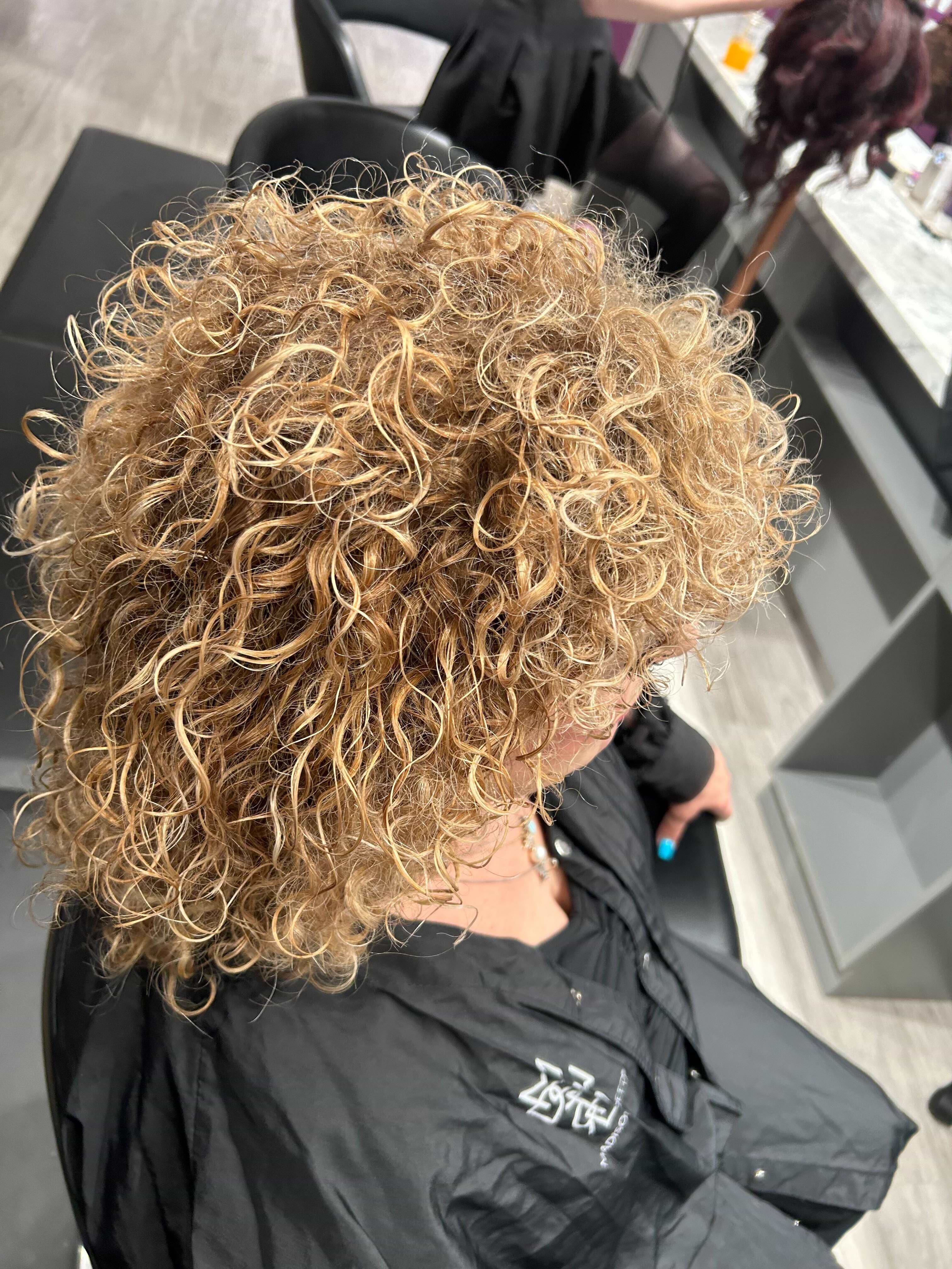 Balayage on curly hair