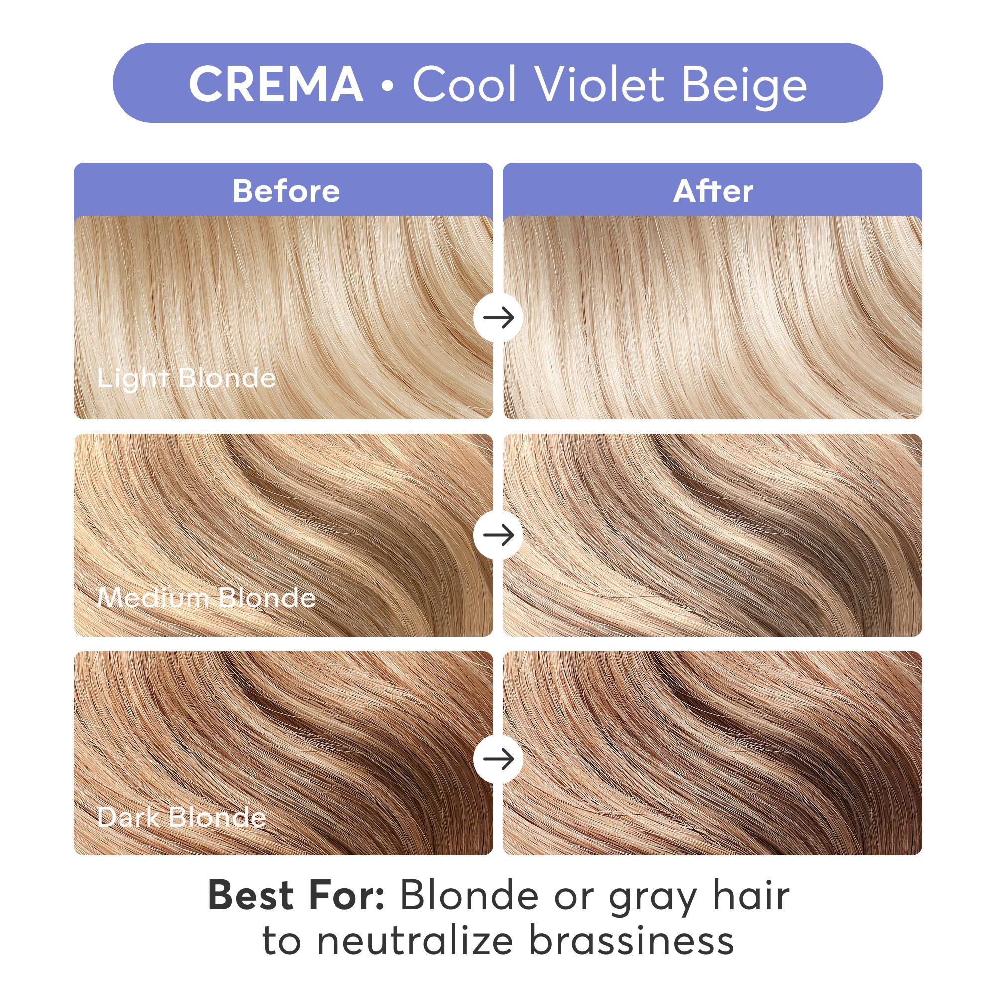 Crema Gloss is best for blonde or gray hair to neutralize brassiness